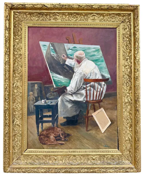 Christian Krohg - Selvportrett i atelieret