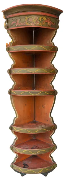 Rosemalt hjørnehylle, Telemark ca. 1830