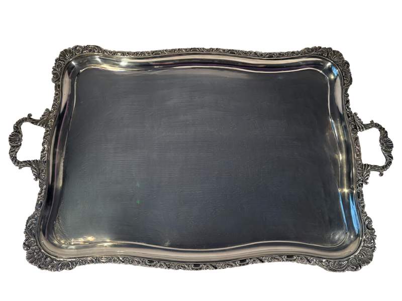 Russisk sølvfat / Russian silver tray, St. Petersburg.