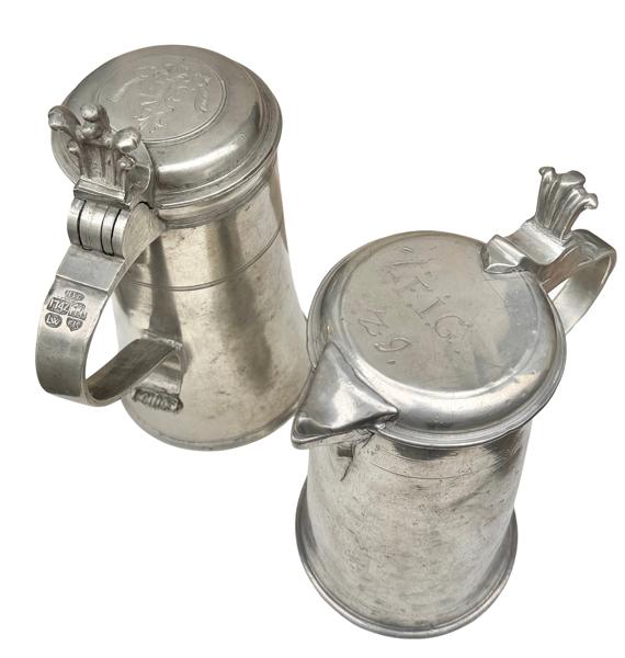 2 stk. tinnkrus 1740  