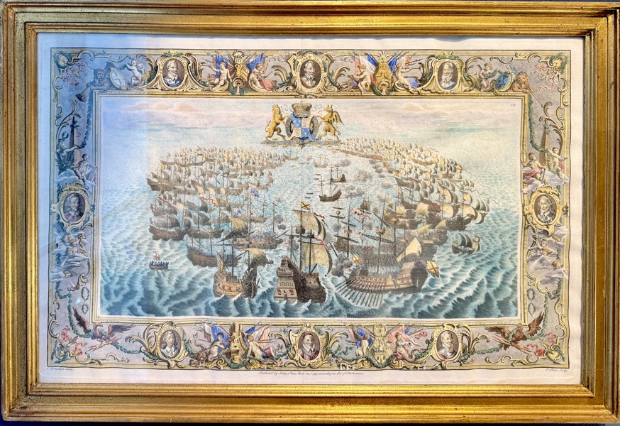 Trykk m/slagscene, "John Pine" 1739