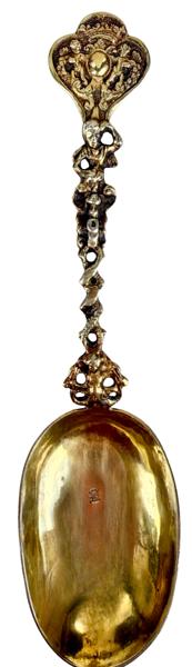 Barokk sølvskje #1 / Dutch baroque gilded silver spoon