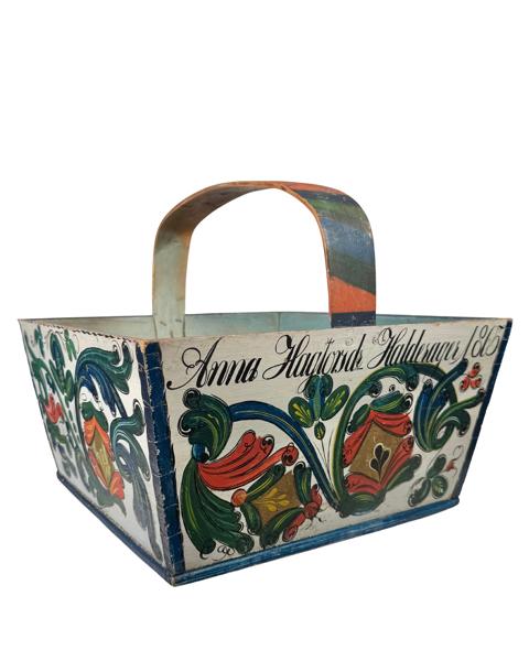 Rosemalt sendingskurv 1865