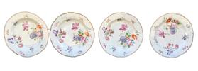 4 stk. 1700-talls fajanse