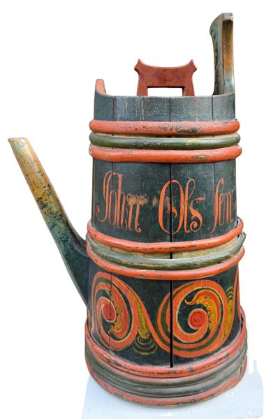 Stor rosemalt ølkanne 1840