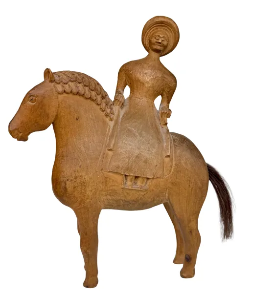 Hest m/rytter, Hemne i  Trøndelag ca. 1800