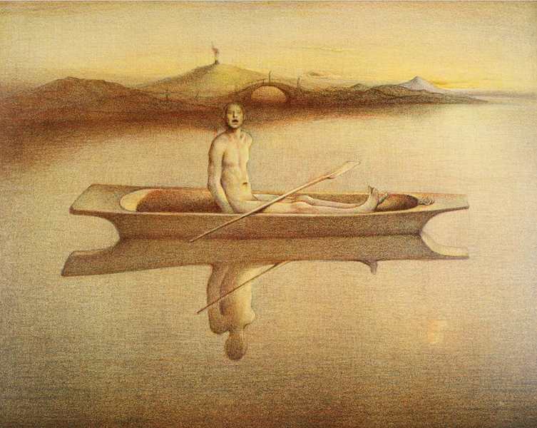 Odd Nerdrum - Mann i tømmerstokk